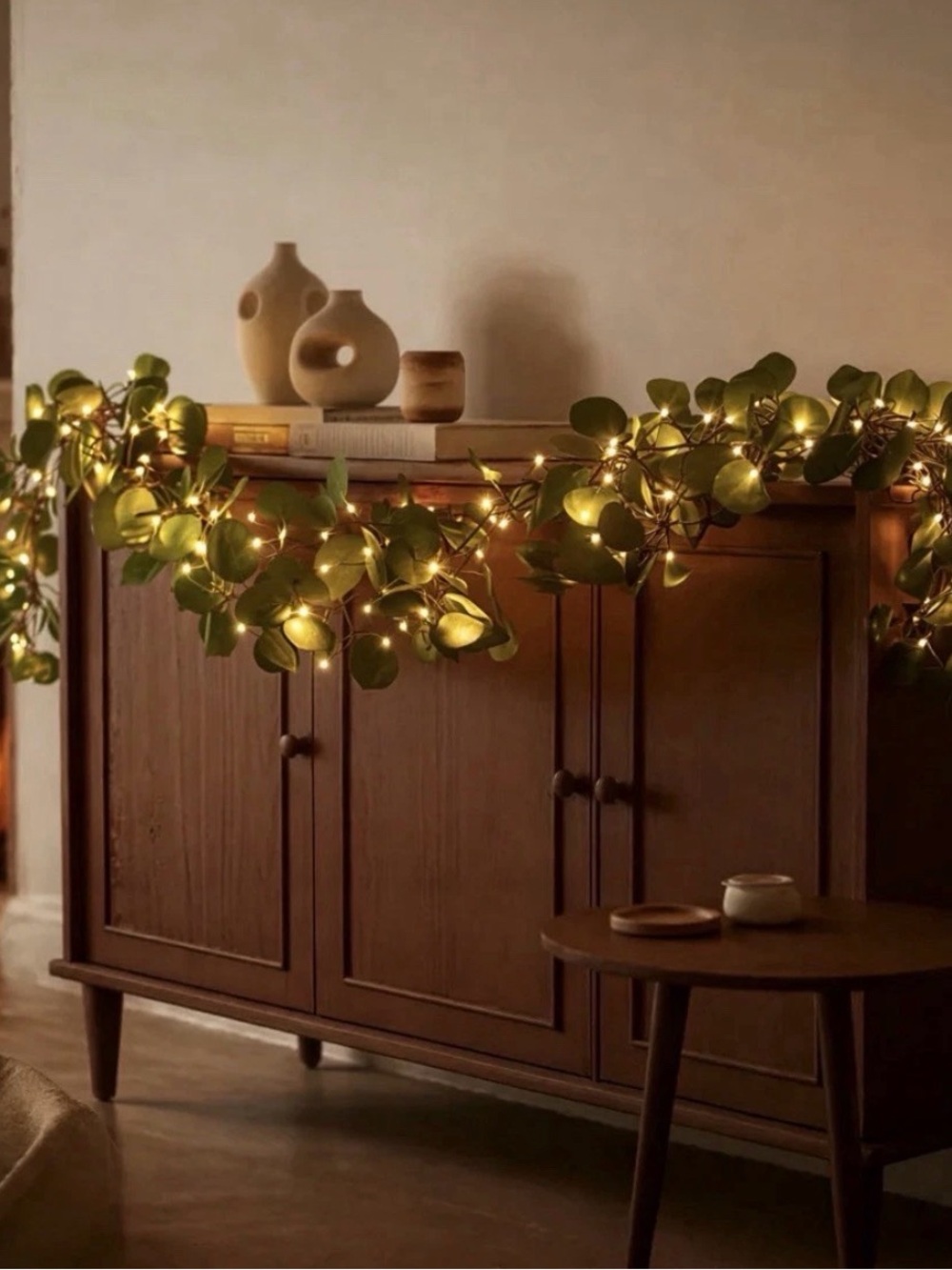 Green Eucalyptus Garland with Warm White LED Lights Holiday or Not - Picture 4 of 9